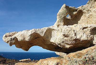 Bizarre rock formation crocodile at Cap de Croix