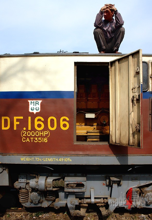 Locomotive driver takes a rest