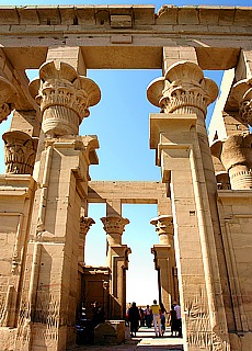Aerial columns in Philae Temple of Isis