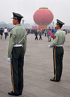Military presence on the Tiananmen Square in Beijing