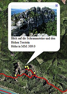 GPS-Track hiking Schrammstein lookout (16,4 km)