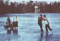 Ice dancer at Nymphenburg Palace park in Munich