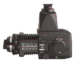 Rollei SL66 with shifted bellow and lens in retro position equiped for macro photography