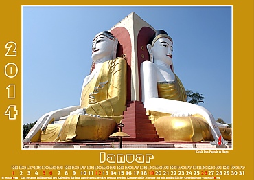 Theme calendar Myanmar - the Golden country