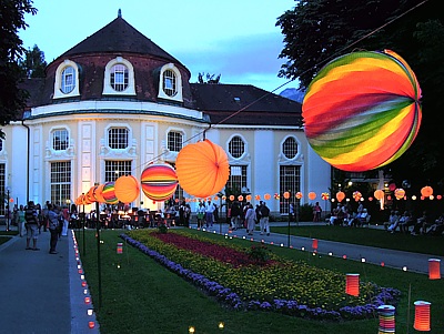 Lantern festival in the royal spa gardens of Bad Reichenhall in the beginning of July