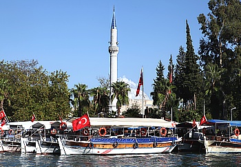 Mosque in the holiday resort of Dalyan swampland