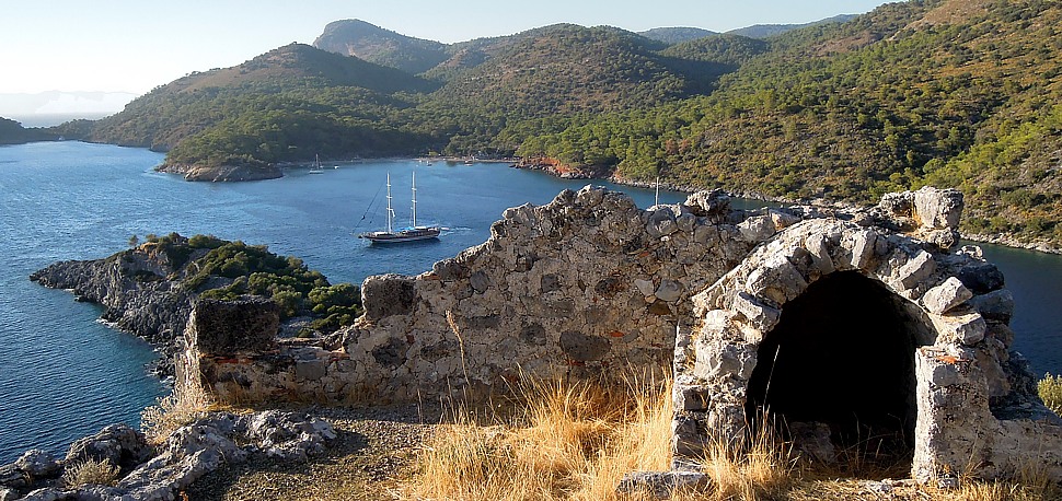 Byzantine ruins on the island Gemiler