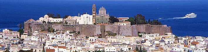 Lipari old town with castle