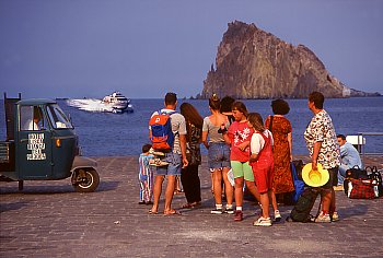 Waiting at the port on the Aliscafi to Lipari