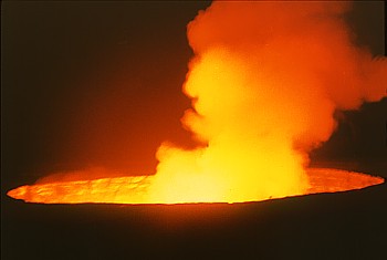 Birth of the Haleamaumau crater, Nov. 1967,  NPS