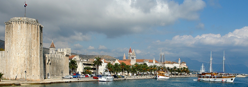 Port city Trogir with the fortress Kamerlengo