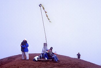 Thick fog on the summit of the volcano Pico Birigoyo