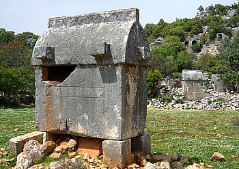 Well-preserved Lycian sarcophagi in the ancient city Istlada