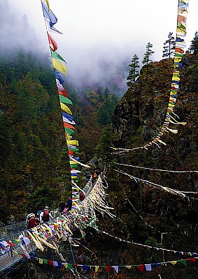 Hillary bridge over the milk river (Dudh Koshi)