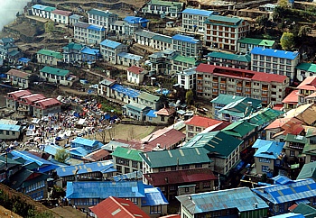 Namche Bazar the capital city of the nepalese Sherpas