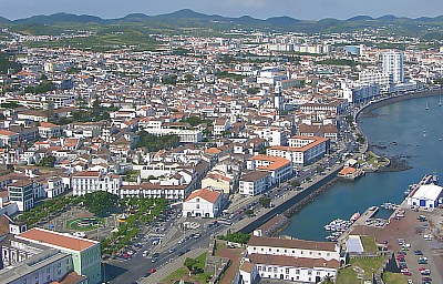 Airshot from citycenter of Ponta Delgada