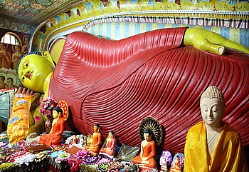 Reclining Buddha in the 1700 years old brick Pagoda Abhayagiri Dagoba