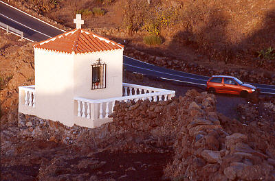 Vandalism on a lonely parking lot in the high plane of Tenerife (Las Canadas)