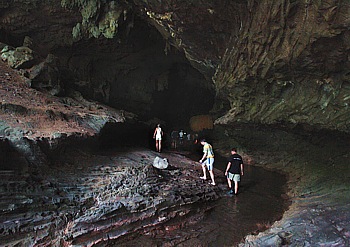 Entrance to the limestone cave Nam Tha Loo
