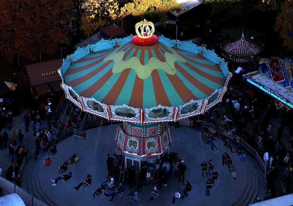Nostalgic swing carousel at the Kirchweihdult
