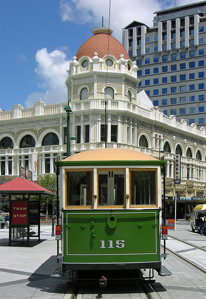 Christchurch nostalgic tramway at Cathedral Square