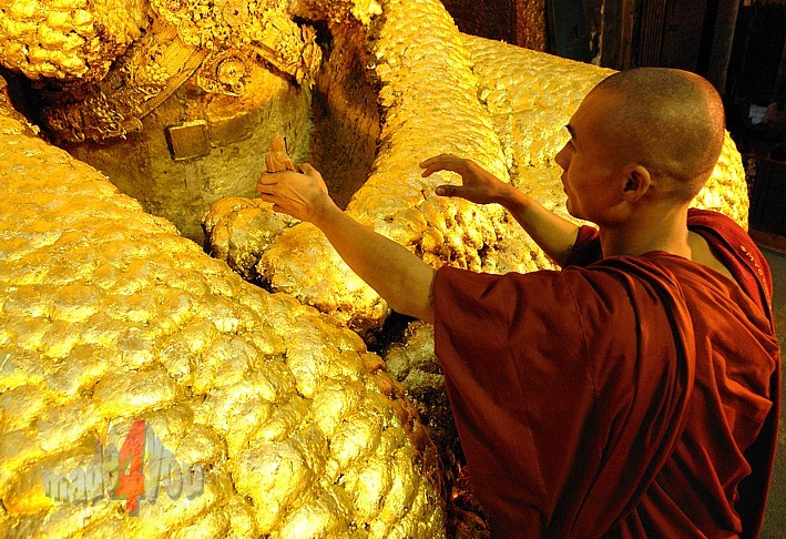Monk by ordination of a Buddha at the golden Mahamuni