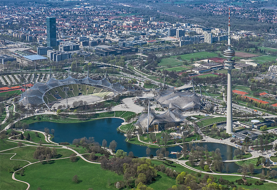 Olympiapark with Olympia Tower and O2 Tower