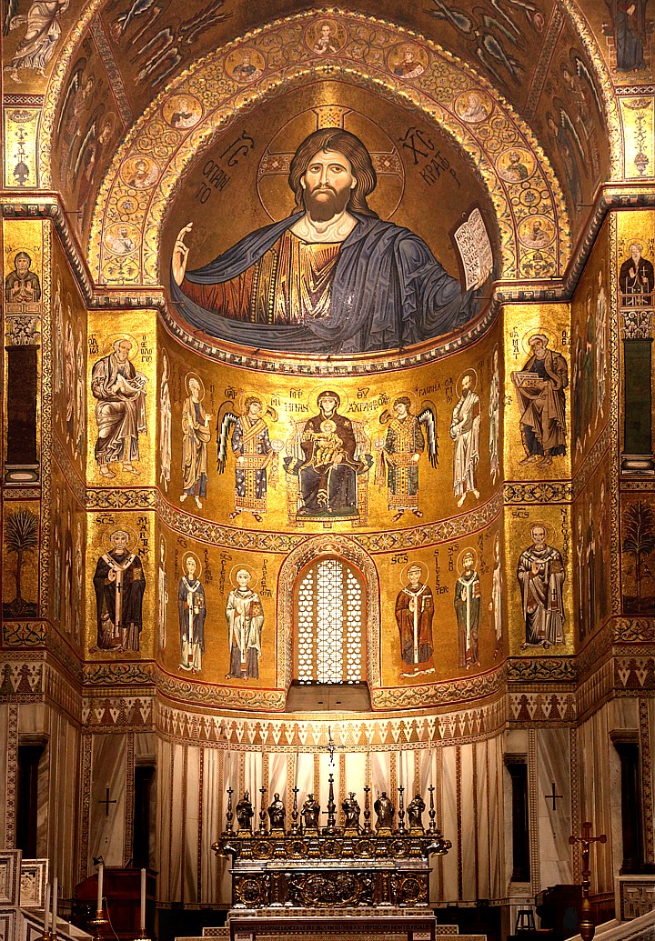 Golden Gothic cathedral at Pilgrimage site Monreale
