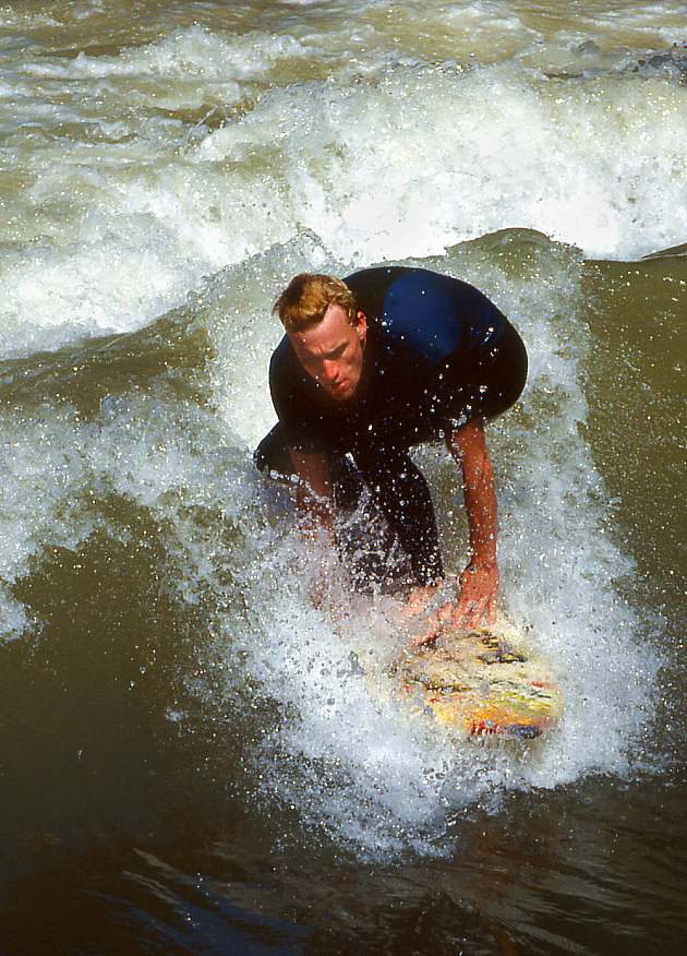 River Isar surfer on permanent waterwave