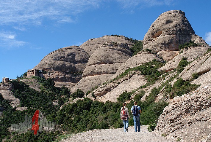 Hiking on pilgrim mount Montserrat