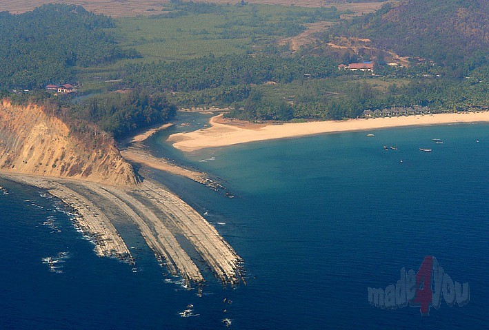 Airshot of Ngapali beach at Silver Beach Hotel