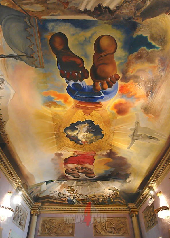Ceiling fresco of Salvador Dali in Figueres