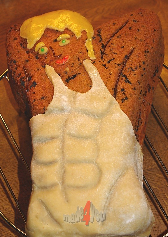 Baked marzipan dream boy with six-pack