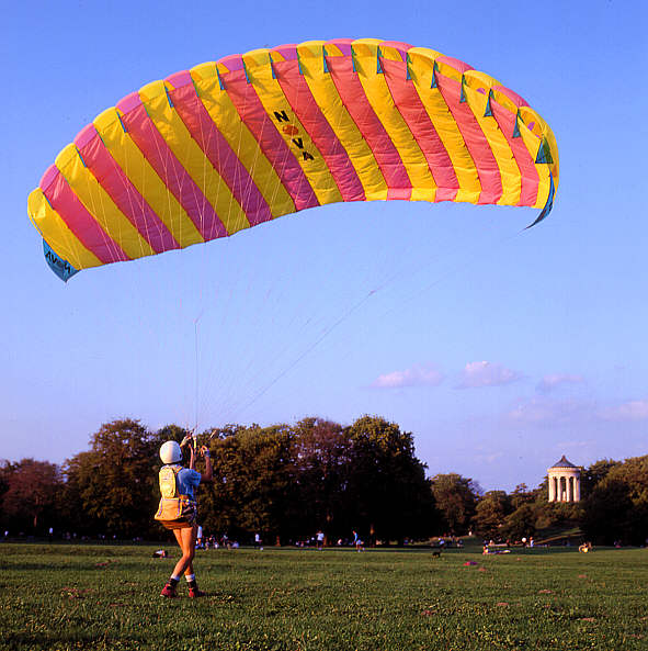 Trying Paragliding in English Garden