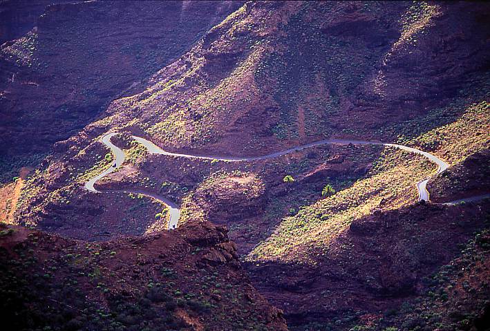 Dangerous mountain road with hairpin curves