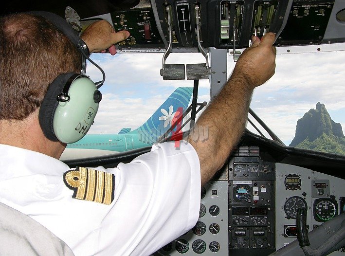 In Cockpit of Moorea Air