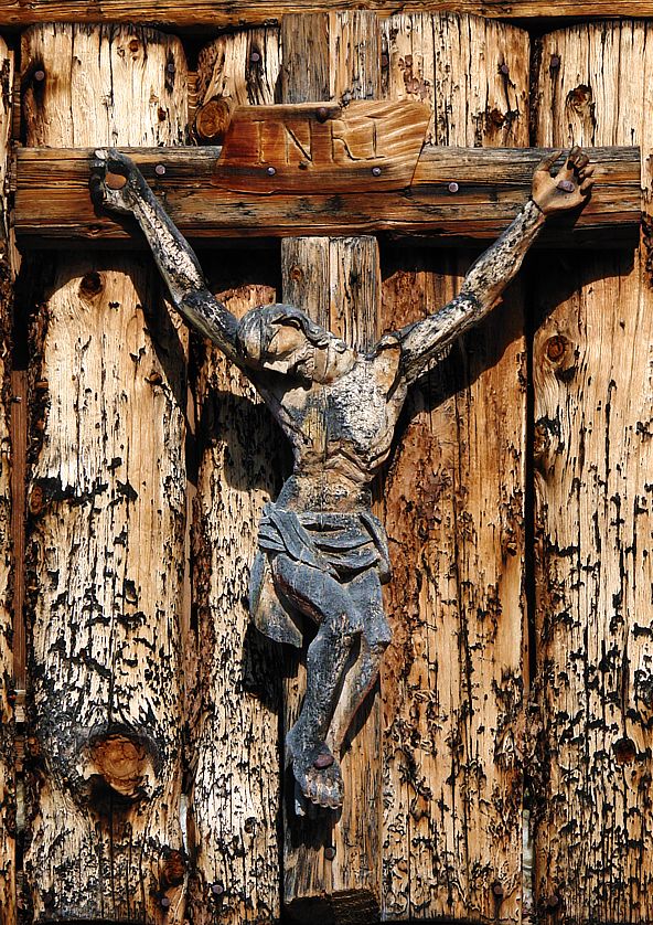 Haystack with Jesus Christ crucifix