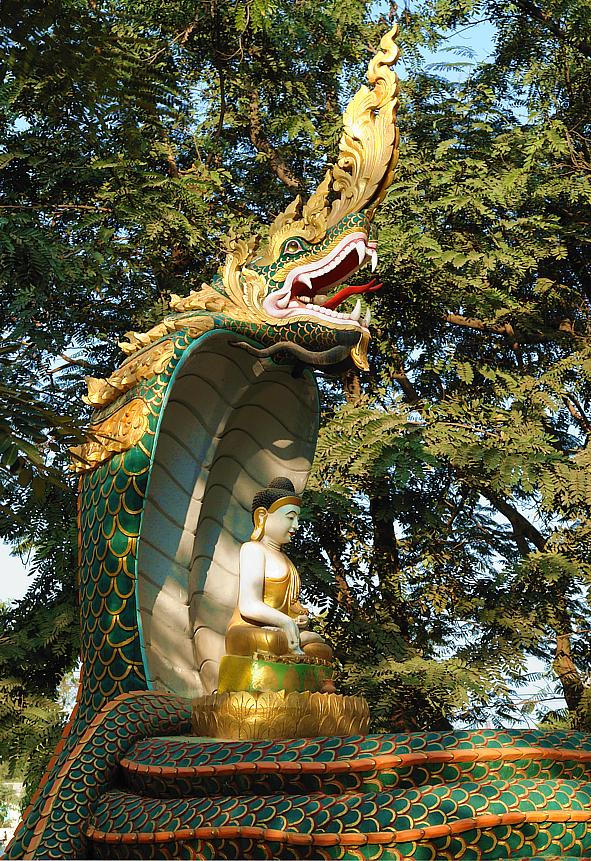 Snake sculpture near Elephant Pagoda in Sagaing