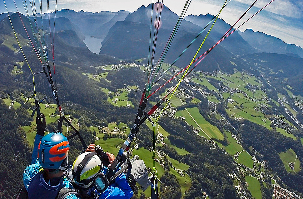 Tandem Paragliding hoch ber dem Knigssee