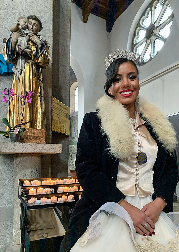 Church carnival with Brazilian carnival princess