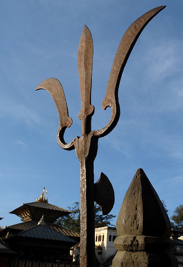 Hindu Symbols in the crematorium Pashupatinath