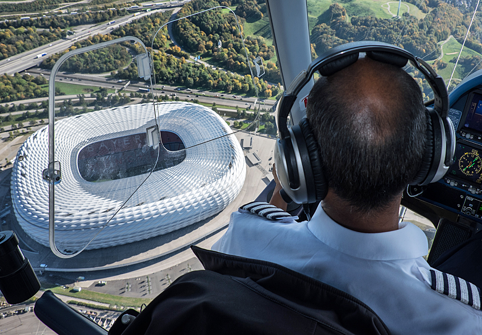 Zeppelin Pilot over the Allianz Arena in Munich east