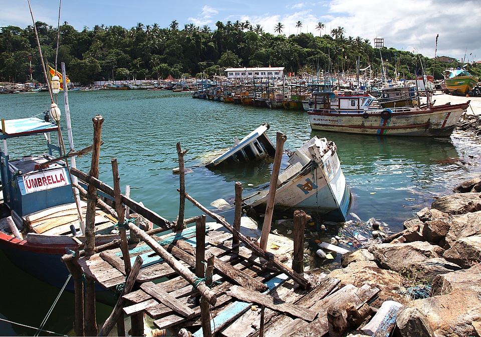 Fishing harbour in Weligama