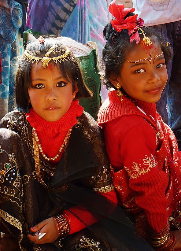 Lovely Kids on Hindufestival in Kathmandu