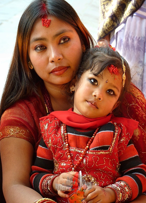 Lovely Nepali Mama with child