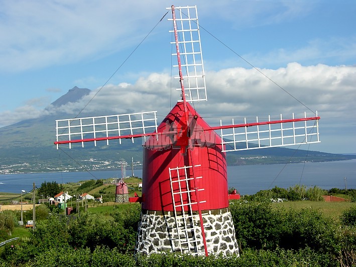 Windmills on Acores island Faial