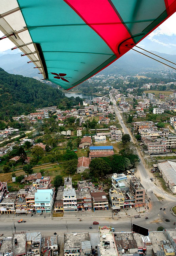 Ultralight flight above Pokhara