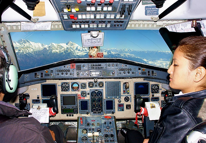 Pilots in Cockpit of Yeti Air