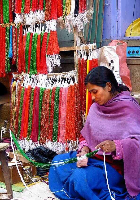 Tradeswoman at Durbar Square in Kathmandu