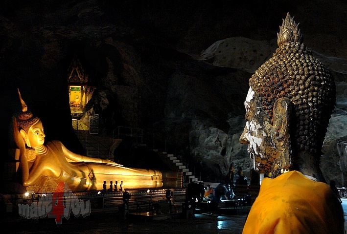 Golden Buddha in the Suwan Kuaa Cave